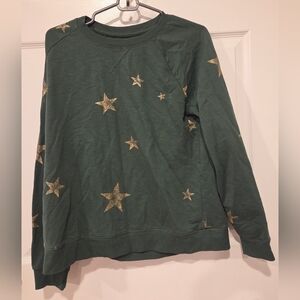 Green Sweatshirt with Gold Stars